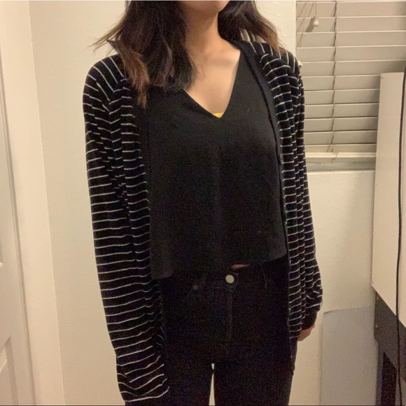 Striped velvet Cheap Monday Cardigan - Picture 2 of 5